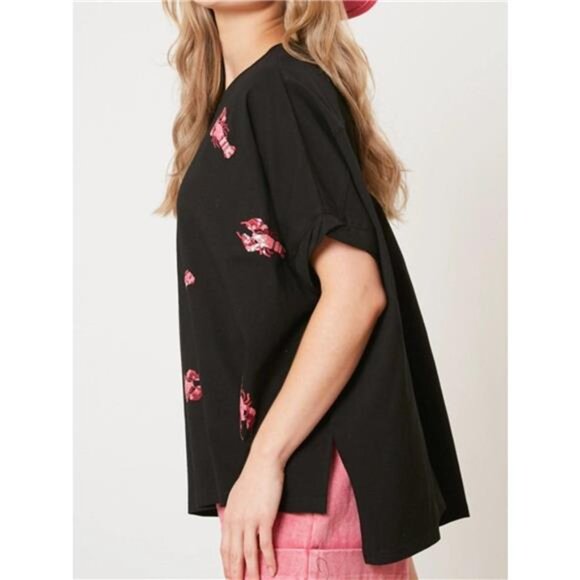 Sequin Lobster Round Neck T-Shirt - Picture 4 of 16